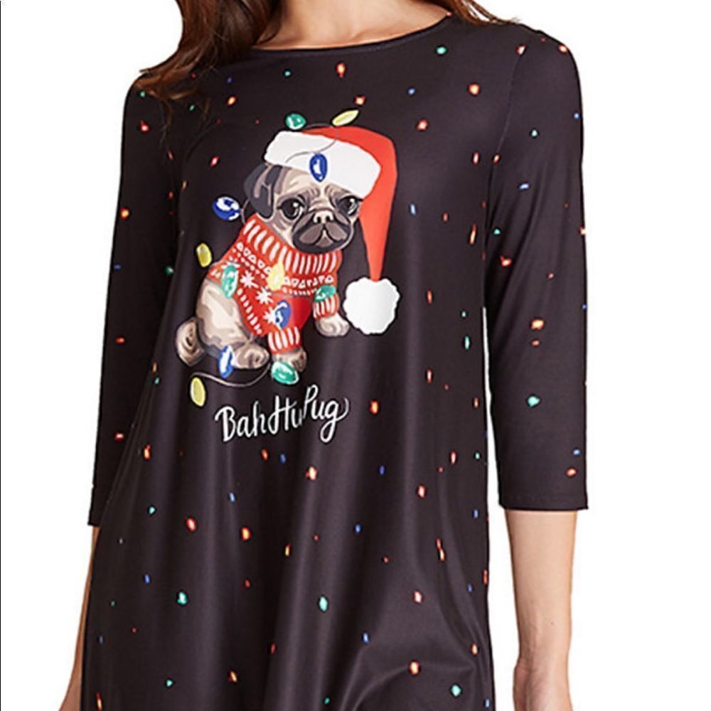 Dress Works Christmas Dress Pet Dog Santa Hat Sweater Lights NEW Holiday Medium